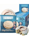 Makanan legendaris 22g Protein Cinnamon Roll - Premium High Protien Bars, Snack Pengganti Meal Carb Meal Low Glycemic, Gluten Free Snacks - Sweet Zero Sugar, Keto and Diabetic Friendly 10- Pack