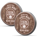 Revolusi Viking Sandalwood Balm - Beard Butter with Argan Oil, Beard Softtener for Men with Jojoba Oil - Beard Moisturizer for Men with Beeswax - Beard Wax for Men (2oz, 2 Pack)