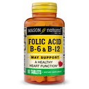 Maston Natural Folic Acid with B, 6 & B, 12, 90 Day Supply, Support Normal Heart Health and Metabolic Fungsi
