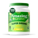 Amazing Grass Green Superfood Energy: Super Greens Powder & Plant Based Caffeine with Green Tea, Beet Root Powder & Flax Seed, Lemon Lime, 100 Pelayan (Packaging May Vary)