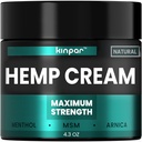 Hemp Cream alami dengan Turmeric, Mism, Arnica - Hemp Cream Maximum Kekuatan Untuk Discomfort di Back, HIPS, Joints, Knee, Elbow - Dukungan Maksimum Bersama dengan Hemp Extract Gel - 4 oz