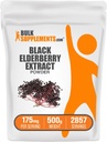 BulkSuplements.com Elderberry Extract Powder - Elderberries Sourced from Black Elderbrry, Imune Supplement - Gluten Free - 175mg per Serving, 500g (1.1 lbs) (Paket 1)