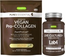 Live Cultures + Lab4 Progories + Vegan Vanilla Collagen Protein Powder Bundle, Complete Collagen Boosting Formula + 25 Miliar Probiotic CFU dengan Tidak-Bloating Prebiotic, oleh Igennus