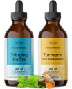 Herbamama Herbal Drops Kit - Bundle of Stinging Nettle & Turmeric Curcumin Ticture oz - Vegan, Non-GMO, Sugar & Alcohol-Free - 2 Pack