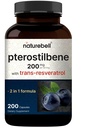 Pterotilbene dengan 98% Trans- Resveratrol, 200mg Per Serving, 200 Capsules 12.4; Alami Sourced from Wild Blueberry - Antioksidant Suplemen Penuaan Kesehatan - Non-GMO