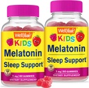 WellYeah Kids Melonatin Gummies 1 mg (2 Pack) - Drug-Free Sleep Aid Gummy Suplement, Sleep Support for Kids - Gluten Free, Gelatin Free, Non GMO, Vegetarian - Natural Sourced Flavor - 60 Gummies