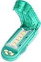 One PIX Pill Cutter Splitter for Small and Tiny Pills, Medicine Cutter for Cutting Multiple Pills at a Time in Half, Cut for Small or Large Pill with Cable Sharp Stainless Steel Blade, Cyan