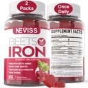 Julukan Root dengan Besi, Metil B12, Teriak, Vitamin C - Meningkatkan Oxide Nitric & Iron Levels, Dukungan Energi, Melawan Fatigue, Beetroot & Gentle Iron Suplemen, Sugar Free, 120 Cacah