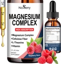 Suplemen Kompleks Magnesium, 400mg dari Magnesium Glycinate, Malate & Citrate Vitamin Black for Women and Men, High Absorpsi - untuk Relaxation, Good Sleep & Nerve Health (60ML / Raspberry)