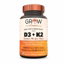 tumbuhkan vitamin D3 K2 w / MCT Minyak - 10.000 IU D3, 100 mcg K2 MK7, Kalsium, Zinc, BioPerine, Magnesium untuk Absorpsi Superior - 60 Kapsul