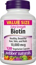 Webber Biotin Ekstra Kekuatan 10.000 mcg, 120 Capsules