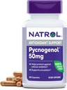 Natrol Pycnogenol Capsules, Antiokhidant Protection, Tambahan Perlindungan Terhadap Oxidation Seluler dan Kerusakan Terkait, Ekstrak Maritim Pine Bark Eropa, Pengaturan Sirkulasi, 50 mg, 60 Count