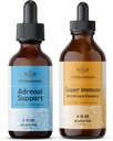 Dukungan HERBAMA Adrenal dan Super Immune Mushrom Kapak - Bundle of Liquid Adrenal Complex 2 lf oz & Super Mushroom Drops oz - Vegan, Nun-GMO, Sugar & Alcohol- Free - 2 Pack