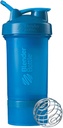 BlenderBottle Shaker Bottle dengan Pill Organizer dan Penyimpanan untuk Sistem Powder Protein, 22-Ounce, Cyan