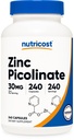 Nutricost Zinc Picolinate 30mg, 240 Capsules - Gluten Free and Non- GMO