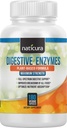 Enzymes Digetical dengan Program- Multi Enzyme Vegan Vegan Organik Gut dan Support Ammune untuk Pria dan Wanita - 180 Capsules - untuk Bloating, Gas, Laktosa Intoleransi