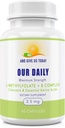 Daily Vites L- Methylfolat B Complex Cofactors & Escule Amino Acids (2.5mg) - Aktif Gagal, Metode B12 Methylcobalamin, B6 dan Glycine - 60 Count