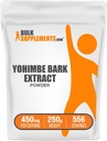 BulkSuplements.com Yohimbe Extract Powder - Yohimbe Bark Extract - Herbal Suplement, Gluten Free, 450mg per Serving, 250g (8.8 oz) (Paket 1)