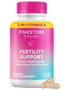 Suplemen Fertility Pink Stork untuk Perempuan 124; 2-in- 1 Dukungan Konsep dengan Inositol, Vitex & Vitamin 126; Siklus Regularitas Siklus, Hormone Keseimbangan & Reproduktif Wellness 124; 60 Capsules