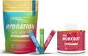 Sugar Free Hidration Powder Variety - 15 Stick Packs & PreWorkout Powder dengan ACV 124; Heat, Exercise, Travel, Daily Hydration + Superfood Energy & All-Natural Nitric Oxide Booster Plus Caffeine