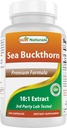 Powder Minyak Buckthorn Terbaik Ekstrak 10: 1 500 mg 240 Kapsul - Non- GMO, Gluten Free - Beribu-ribu Penampakan Omega- 7 Palmetoleic Acid
