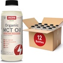 Jarrow Formulas Organik MCT Oil - 16 fl oz - Fast Fuel for Brain & Muscles - Caprylic (C8) + Capric Acid (C10) - Kemogenic Diet Friendly Suppplemen - Unflashdited (Paket 12)