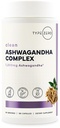Tipe Nol KSM-66 Akar Ashwagandha Ekstrak 1.200mg, 60 Kustom - Potensi Tinggi 5% Dengan Turmerik, Rhodiola Rosea dan BioPerine Black Pepper Ekstrak - 180 Vevgie Caps