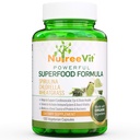 NutreeVit Pure 100% Organic Spirulina + Chlorella + Wheatgrass