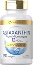 Carlyle Astaxanthin 12mg 124; 120 Softgeels 12.4; Tambahan dari Microalgae 124; dengan Coconut Oil 126; Non-GMO & Gluten Bebas