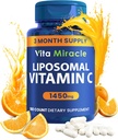 Lipomal Vitamin C 1450mg - 180 Capsules Ultra Absorpsi Ascorbic Acid VIT C Apports Immune System Fat Soludel Antioksidant & Collagen Booster Compane to Vitamin C 100mg or 500mg NN-GMO Vegan