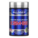 ALLMAX Esenitials Ashwagandha 66 (60 Veggie Caps) - Tingkatkan Kekuatan Otot & Pemulihan - Non-GMO, Gluten Bebas - 30 Hamba