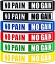 No Pain No Gain Wristations Motivational Bulk Inspirasional Silicone Fitness Brathelets Stretch Unisex Sport untuk Remaja Perempuan Pria