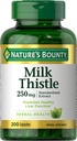 Nature 's Bounty Milk Thistle Capsules, tradisional Digunakan untuk Kesehatan Hati, Herbal Suplemen, 250 mg per Serving, 200 Cacah