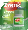 Zyrtec 24 Hour Indoor & Outdoor Allergy Liquid Gels, Antihistamin Capsules with Cetirizine Hydrochloride for All-Day Allergy Relief, 40 ct (Pack of 2)
