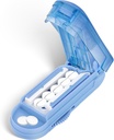 DUBSTAR Pill Cutter Splitter for Small and Tiny Pill, Multi Cutters for Small or Large Pills, Adjustable Pill Splitter with cinding Device and Blade Guard for Multi Tablets (Pale Blue)