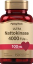 Piping Rock Nattokinase Suplemen 4000 FU 124; 100mg 124; 150 Capsules 12.4; Non-GMO, Gluten Bebas