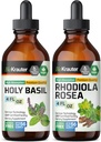 BIO KRAUTER Holy Basil Tarture 4 Fl Oz. & Rhodiola Rosea Tincture 4 Fl.