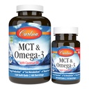 Carlson - MCT & Omega-3, Coconut Oil, Caprylic & Capric Acids, EPA & DHA, Produksi Energi, Metabolisme Fat & Otak Kesehatan, 120 + 30 Softgels