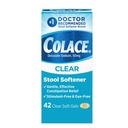Colace Clear Stool Softer for Gentle Effective Constipation Relief, # 1 Doctor Rekomendaded Stool Softtener Brand, Dye Free, 50 mg Docurate Capsules, 42 Count