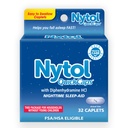 Nytol Quick Caps Nighttime Sleep Aid dengan Diphenhydramine HCI, Eister-to- Swallow Caplets untuk Fall Asleep Fast, 32 Count