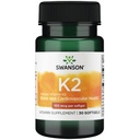 Swanson Vitamin K2 (Menaquinone- 7) - Vitamin Supportion Support Cardiovascular and Bone Health - dibuat dari Jepang Natto untuk membantu Regulate Kalsium - (30 Softgels, 100mcg Masing-masing)