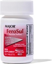 Mayor Ferosul - Ferrous Sulfate 325mg Tablet dengan 65mg dari Besi Elemental - Iron Suplemen untuk Perempuan, Pria - Merah - Cacah