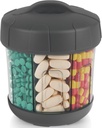 Mossime Extra Large Pil Organizer dengan TPU Soft Lid, Easy Open Pill Dispenser Medicine Organizer, Satu Bulan Kotak Tambahan Vitamin, 7 Kompartemen Kontainer Obat KB