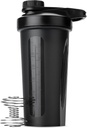Mr. Pen- Botol Shaker untuk Protein Campuran dengan Kap Twist, 28 oz, Botol Protein Hitam dengan Bola Wire Whilk, Piala Shaker, Botol Mixer