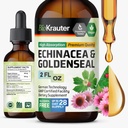 BIO KRAUTER Echinacea dan Goldenseal Root Liquid Extract - Natural Ammune Support - Echinacea Drops with Goldenseal - Vegan, Alkohol & Gula Free Tincture - 2 Fl.Oz.