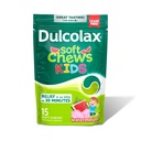 Dulcolax Kids Saline Laxative Soft Chews, Stimulant- Free Laxatives, Gentle Constipation Relief for Kids, Softens Stool, Watermelon Flavor, Magnesium Hydroxide 1200 mg, 15 Count