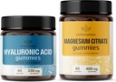 HERBAMAMA Hyaluronic Acid and Magnesium Kit - Bundle of 250 mg Hyaluronic Acid & 400 mg Magnesium Citrate Gummies - Vegan, Non-GMO, Glatin- Free - 2 Pack