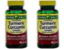 Spring Valley Standerdized Complex Turmeric Curcumin Dietary Kapsul, 500 mg, 90 menghitung, 2 pk