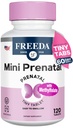 FREEDA Mini Prenatal Vitamin - Kosher Prenatals -Tiny Easy to Swallow Tablet - Prenatal Vitamins with Iron, Prenatal Folic Acid / Folate, Vitamin D - Pre Natal Multivitamin for Pregnant Women (120)