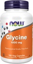 NOW Glycine 1000 mg, 100 Veg Capsules
